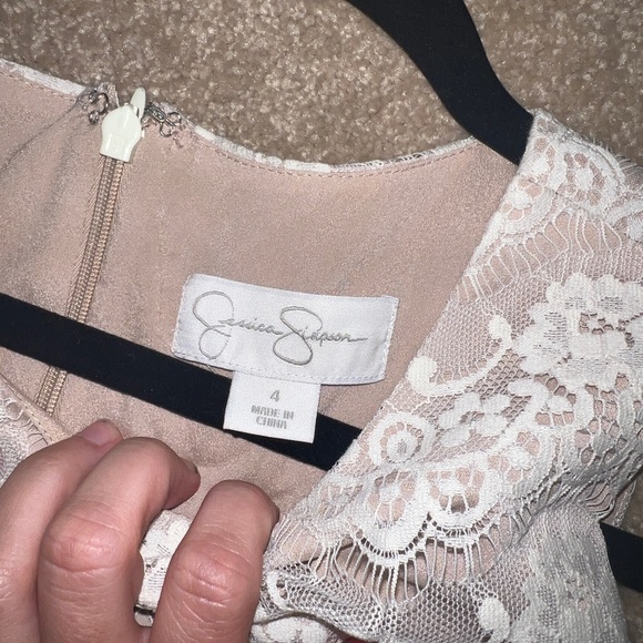 Jessica Simpson Champagne Black Lace Dress - Picture 4 of 6